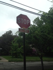 running stop sign