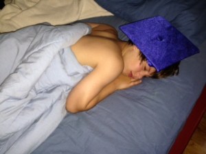 sleeping grad day