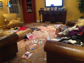 messy living room